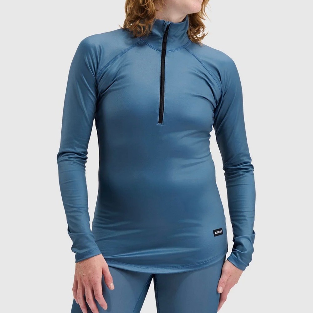 BlackStrap Quarter Zip‎ Vista Base Layer Crewneck Women Medium Blue Long Sleeve